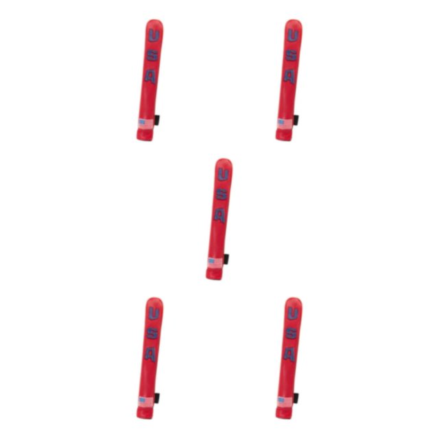 Decodeary PU pour Alignement de Golf Stick Cover Case Support Imperméable Premium Brodé Rouge Bleu 33 x 5.5cm 5Set