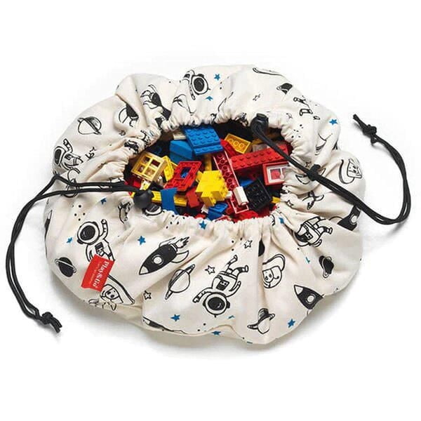 Play & Go - Aventure d'Astronaute - Tapis de Jeu 3-en-1 - Sac de Rangement et Sac à Couches - Thème Exploration Spatiale - Amusant et Interactif pour Enfants - Diamètre 140 cm - Convient aux Nouveau-n