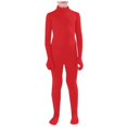thumbnail image 1 of GDREDA Kids Dancewear Solid Color Spandex Zentai Child Unitard (Red,M), 1 of 3
