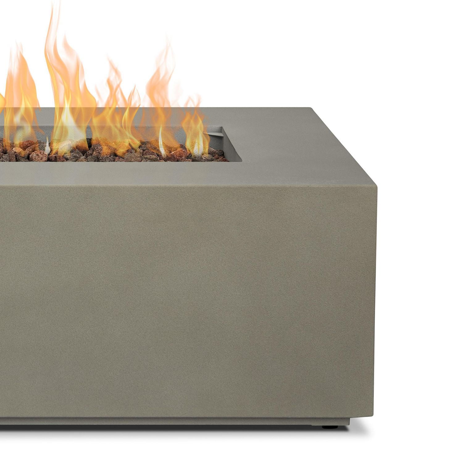 Aegean Small Rectangle Propane Gas fire table in Mist Gray with Natural Gas Conversion kit