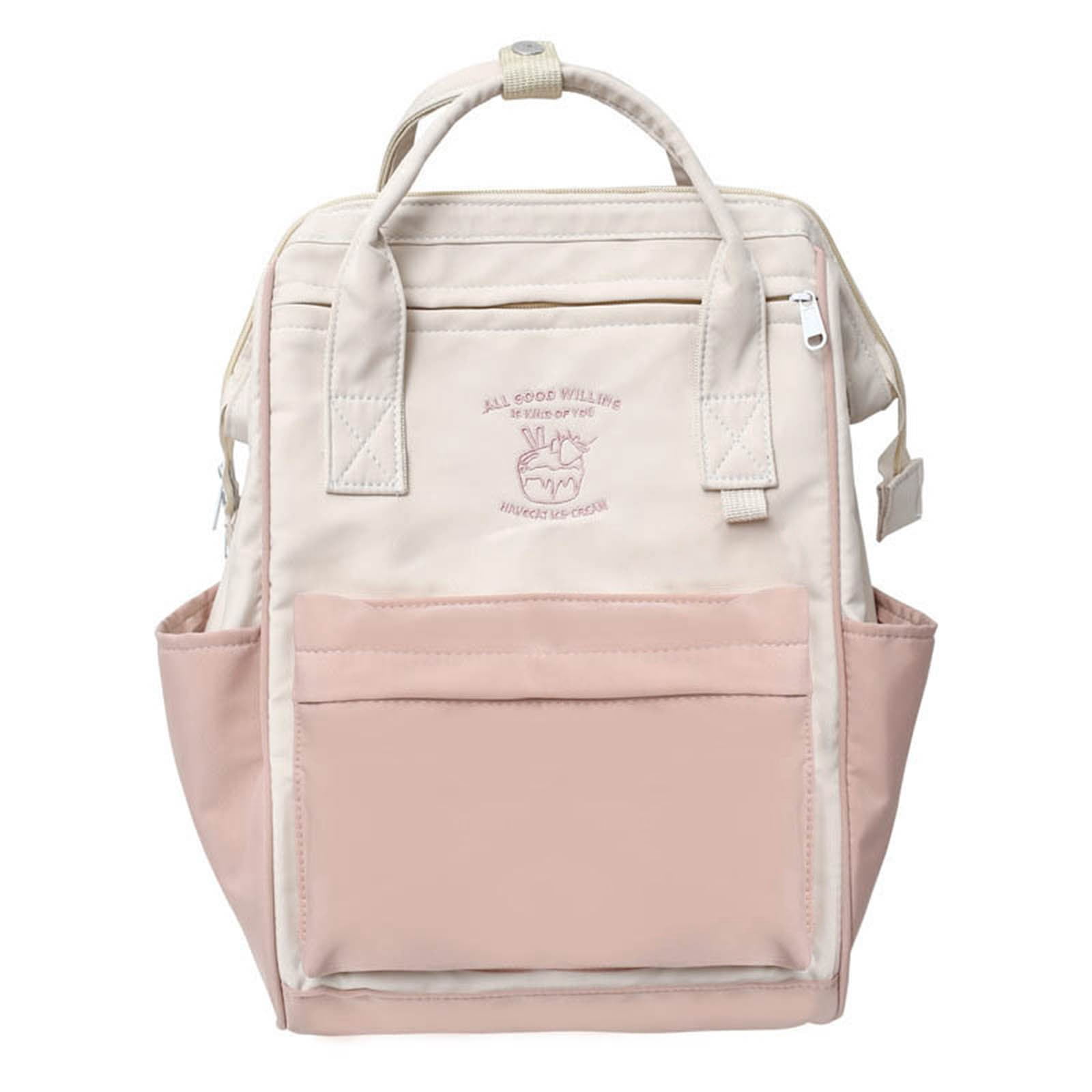 Wzzjkit Shoulder Bag, Versatile Large Capacity Junior High School Student Backpack Color Matching Foolproof Backpack New Student Backpack for The Start of The School Season, Backpack