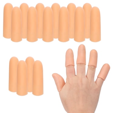 Uxcell Protège-Doigts, 16 Pcs Capuchons de Protection en Silicone pour Protège-Doigts, Protège-Pouce en Gel, Protection des Doigts pour Réparation, Arthrite, Sports, 2"x0.6" Couleur Peau