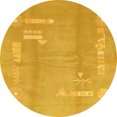 thumbnail image 1 of Ahgly Company Indoor Round Abstract Orange Abstract Area Rugs, 3' Round, 1 of 6