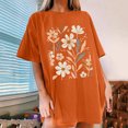 thumbnail image 1 of Blouses pour Femmes, T-Shirts Décontractés à Fleurs Imprimées Manches Courtes Tops Surdimensionnés, 1 of 7