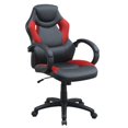 thumbnail image 1 of Poundex Chaise de Bureau en Faux Cuir Noir et Rouge, 1 of 1
