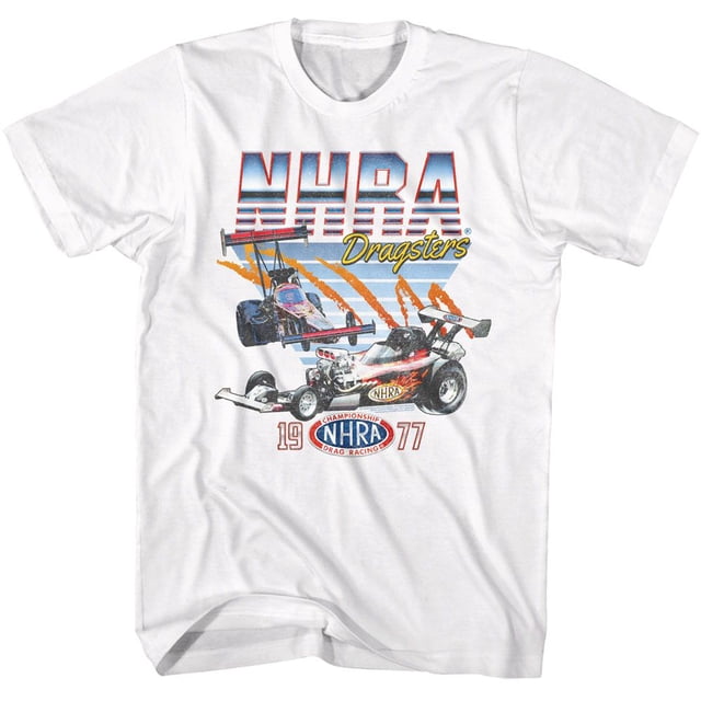 National Hot Rod Association T-Shirt Blanc pour Adulte Zoomy Dragsters 2TG