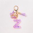 thumbnail image 1 of Feltree Initial Letter Keychains for Women Tassel Purple Cute Car Keychain for Wallet Backpack Bag, 1 of 8