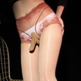 thumbnail image 3 of Bas Brillants Élastiques en Nylon Transparent Collants en Dentelle, 3 of 3