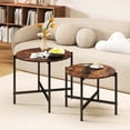 thumbnail image 2 of Costway Ensemble de 2 Tables Basses Rondes 21,5 Pouces et 25,5 Pouces Tables Basses Gigognes Table d'Appoint Ronde, 2 of 10