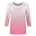 thumbnail image 4 of Hauts à Manches 3/4 pour Femmes Mode pour Femmes T-Shirt Ample Imprimé Blouse à Manches 3/4 Col Rond Hauts Décontractés T-Shirts en Coton Femmes T-Shirts pour Femmes Mode T-Shirts à Manches 3/4 pour Femmes, 4 of 5