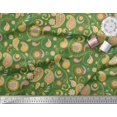 thumbnail image 3 of Soimoi Green polyester Crepe Fabric Mandala & Paisley Print Fabric by Yard 42 Inch Wide, 3 of 4