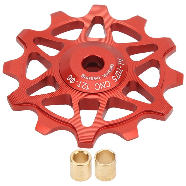 Rear Derailleur Pulley, 12T Aluminum Alloy Rear Derailleur Guide Roller For Mountain Bike Red