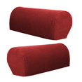 thumbnail image 1 of 2pcs Washable Sofa Armrest Covers Settee Couch Arm Slipcover Protectors Burgundy Red, 1 of 7