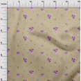 thumbnail image 3 of oneOone Velvet Beige Fabric Floral Sewing Material Print Fabric By The Yard 58 Inch Wide, 3 of 4