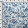 thumbnail image 3 of oneOone Cotton Flex Medium Blue Fabric Asian Japanese Pattern Sewing Material Print Fabric By The Yard 40 Inch Wide, 3 of 4