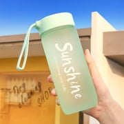 Rbaofujie Kids Water Bottle Plastic Cup Frosted Mug Large Capacity Fresh Student Portable Cups 600ml Water Bottle with Handle