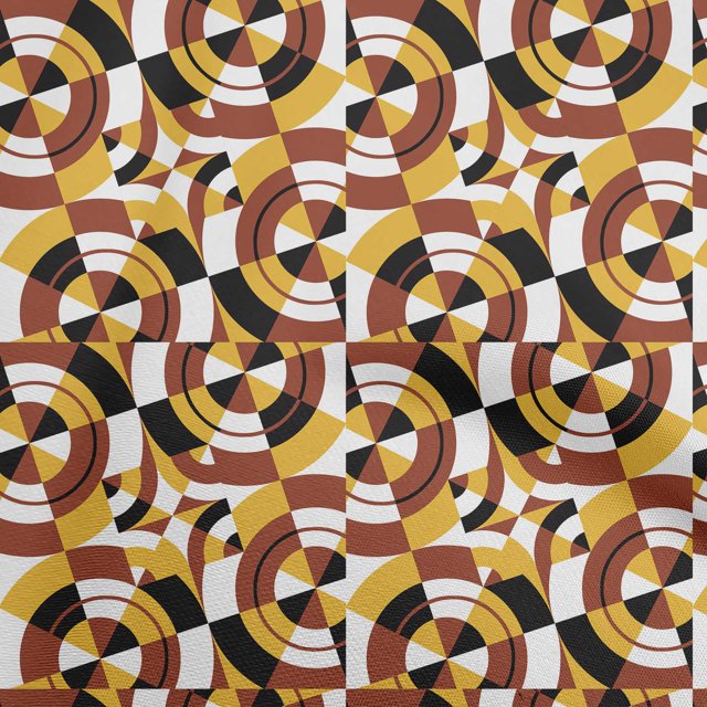 oneOone Rayon Yellow Fabric Geometrical Craft Projects Decor Fabric Printed By The Yard 56 Inch Wide