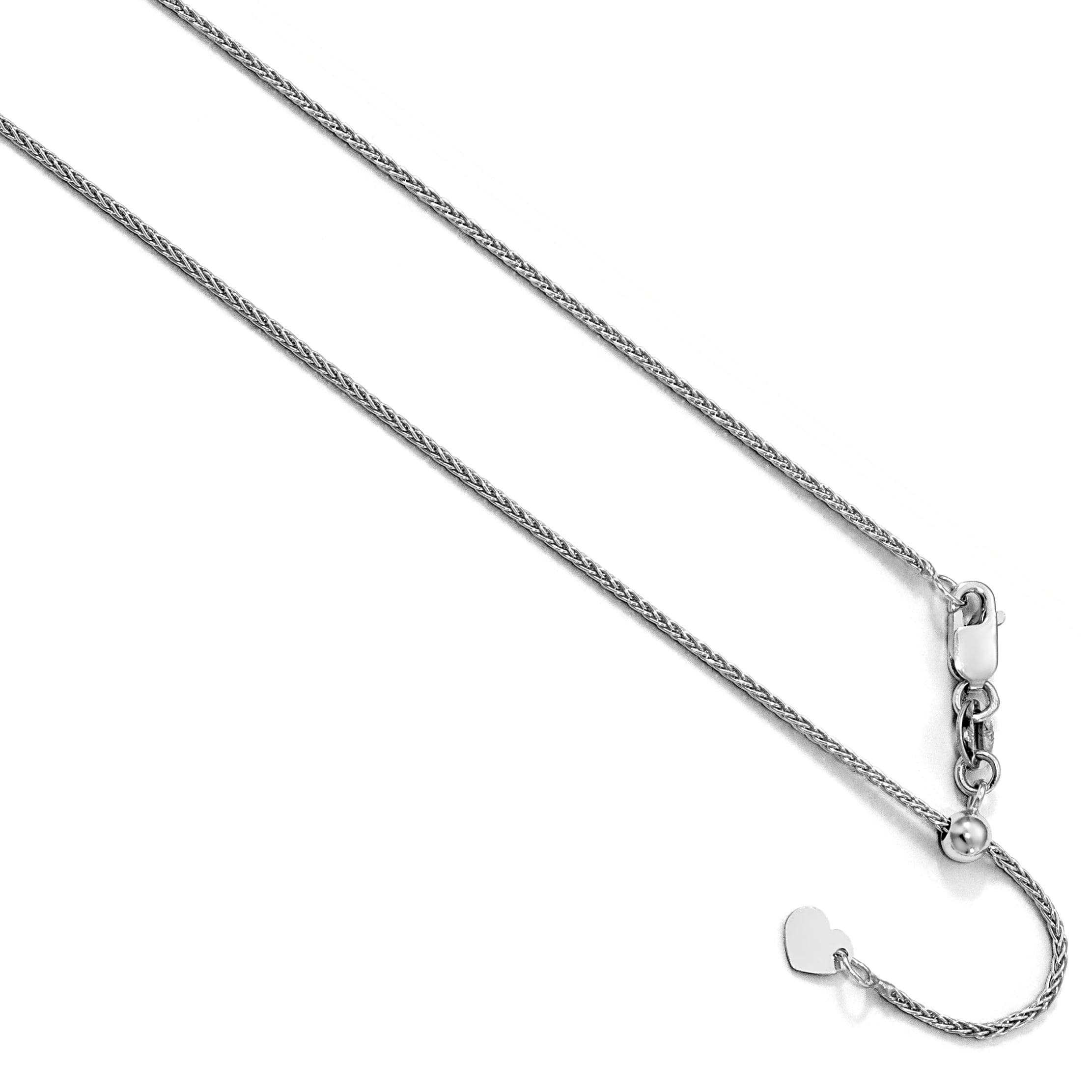 Leslie's 10K White Gold 1 mm Adjustable Wheat Chain (Weight: 4.13 Grams, Length: 30 Inches)
