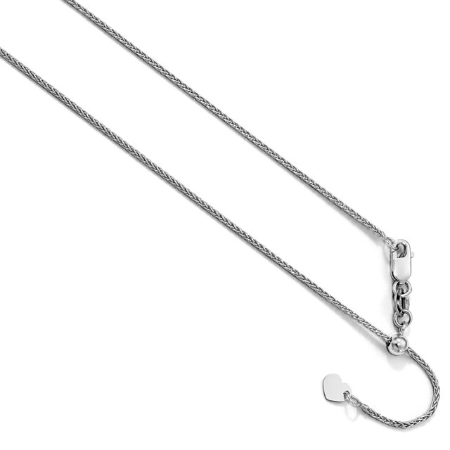 Leslie's 10K White Gold 1 mm Adjustable Wheat Chain (Weight: 4.13 Grams, Length: 30 Inches)