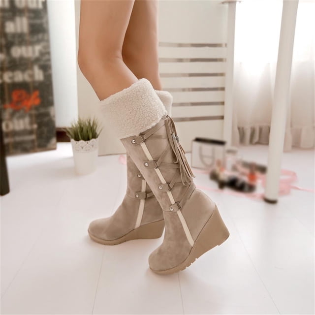 Chaussures pour Femmes Rétro Lacets Chaussures Décontractées Plates Talon Compensé Grande Taille Fermeture Éclair Neige Chaussures pour Femmes en Liquidation