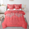 thumbnail image 1 of Erosebridal Ensemble de Literie Complet Motif Cœur d'Amour Format Simple, Ensembles de Literie Romantiques de la Saint-Valentin, Rouge, Réversible, 1 of 5