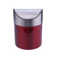 thumbnail image 2 of Stainless Steel Small Mini Trash with Swing Top Lid Countertop Trash Cans for Desk Car Office Kitchen  Pink, 2 of 2