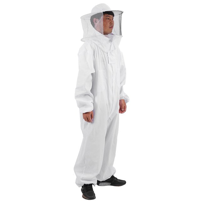Beekeeping Suit, Professional Lightweight Breathable Beekeeping Protective Smock With Protective Hat Veil, Made From Cotton + Polyester, Perfect For Beekeeper Farm Visitors