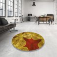 thumbnail image 4 of Ahgly Company Tapis d'Intérieur Lavable en Machine Carré Transitionnel Acajou Brun, 5 Pieds Carré, 4 of 7