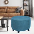 thumbnail image 4 of GUOOL Housses Rondes pour Pouf Housses pour Pouf en Spandex Amovibles Housses de Protection pour Repose-Pieds Bleu Paon, 4 of 8
