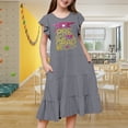 thumbnail image 1 of Robes pour Filles Cuhk Robe Imprimée à Manches Volantées pour Enfants pour la Saison des Remises de Diplômes, pour le Quotidien et les Activités Extérieures, Coupe Confortable, 1 of 3