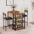 thumbnail image 1 of Dining Set for 2 or 4, Kitchen Table and Chairs for 2 with PU Cushion Chairs, 3/5 Piece Kitchen Table Set for Small Spaces, Apartment, Bar, 1 of 8