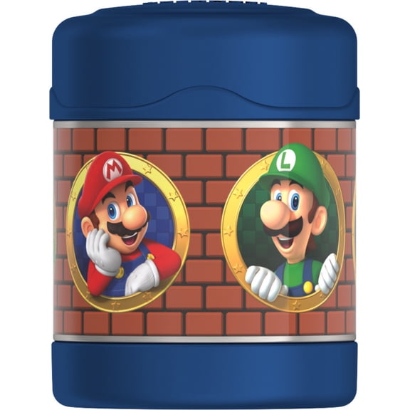 Thermos Kids Stainless Steel Vacuum Insulated FUNtainer Food Jar, 10 oz, Mario