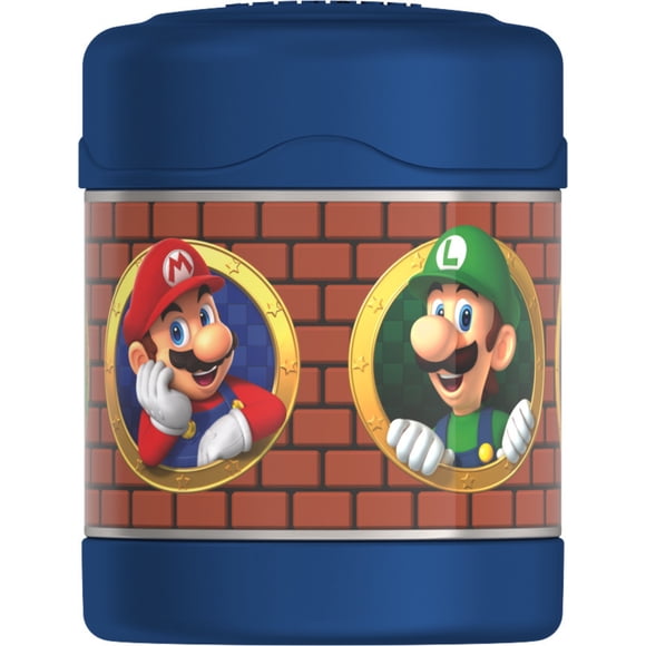 Thermos Kids Stainless Steel Vacuum Insulated FUNtainer Food Jar, 10 oz, Mario