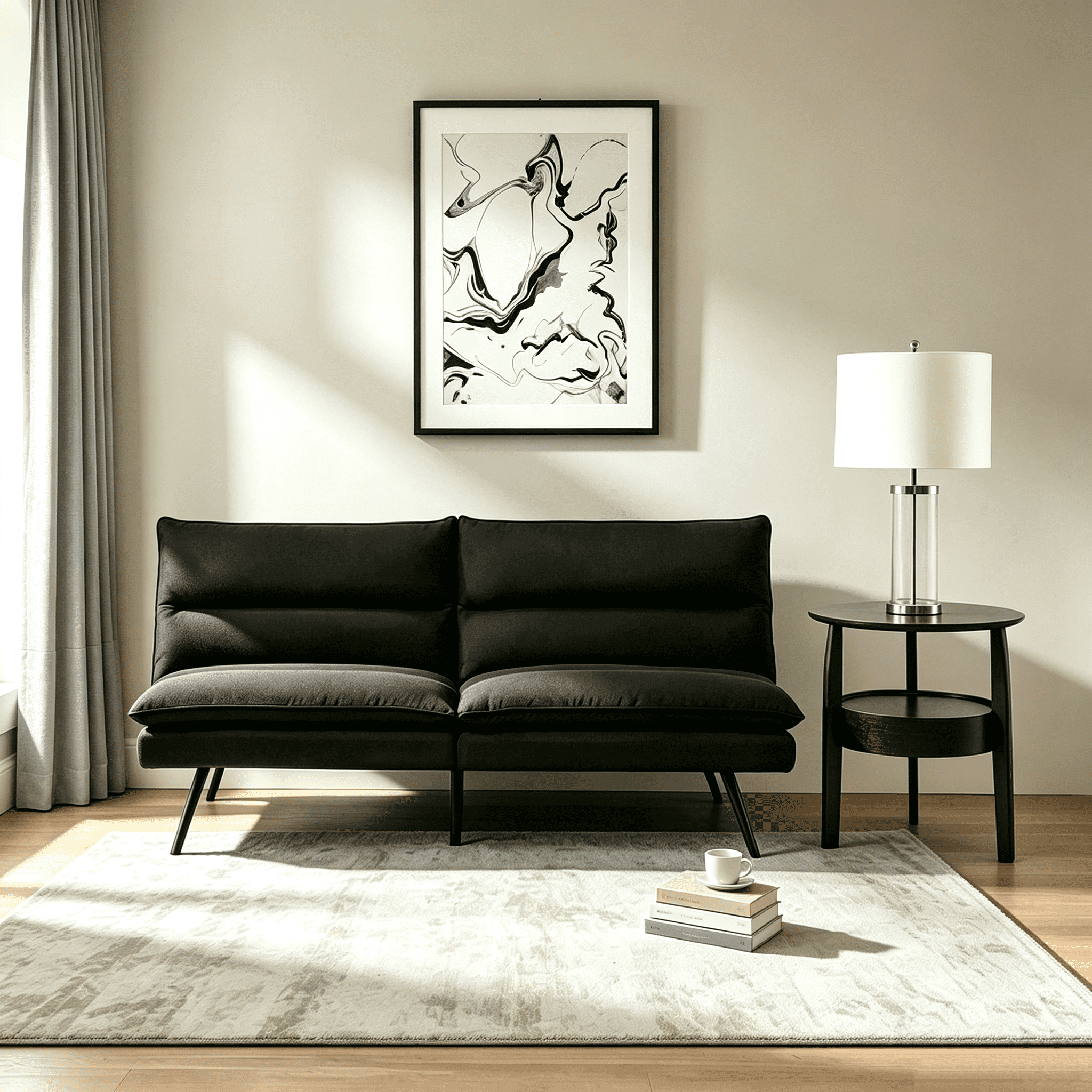 Mainstays Pillow Top Convertible Futon Sofa Bed, Twin Size, Charcoal