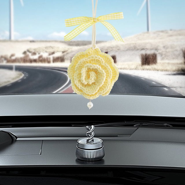 Immortal Flower Car Pendant Rose Finished Dried Flower Rearview Mirror Decoration