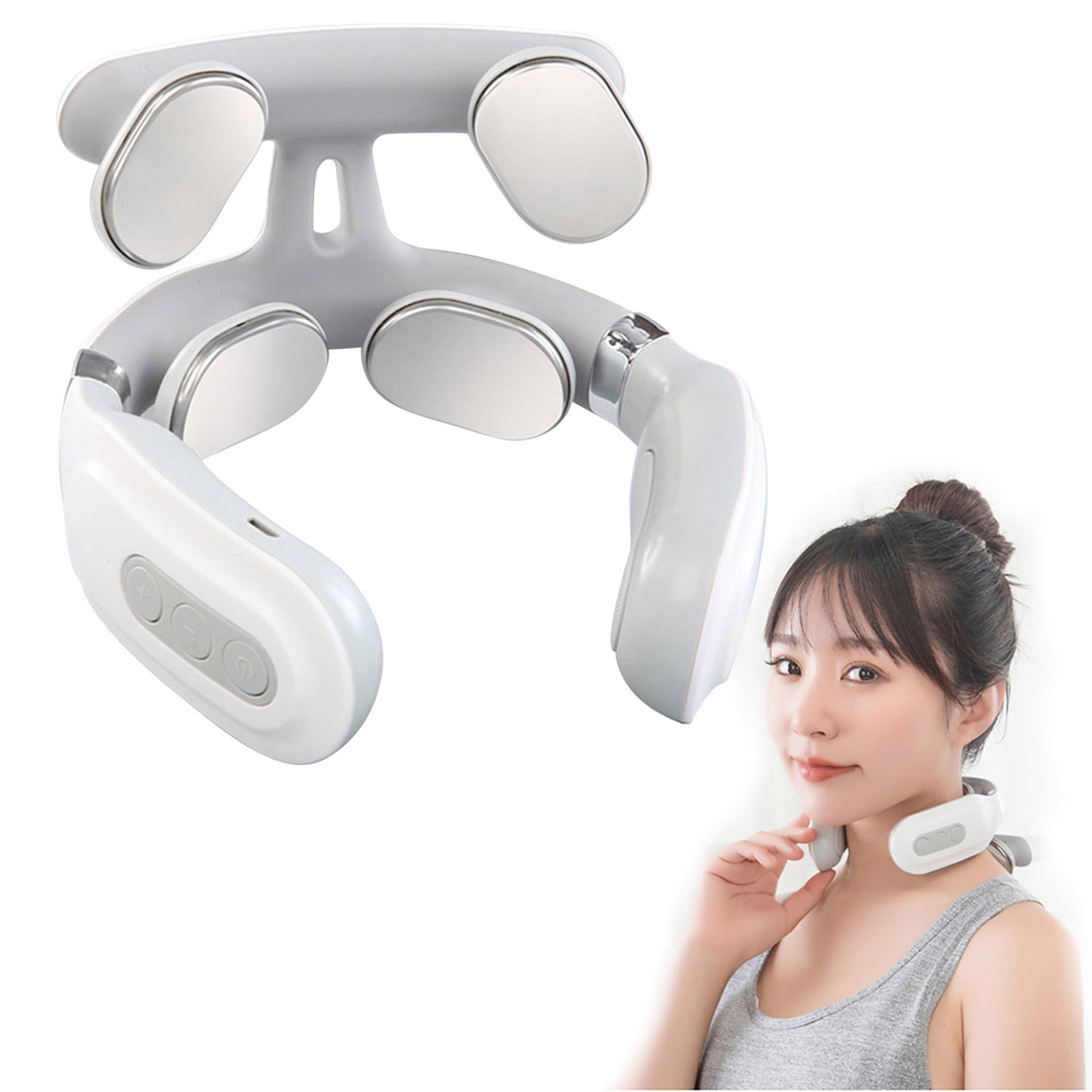 FcBaudy Massager Heating Neck Plus For Neck And Shoulder Pain Relief Muscle Relaxation Floating 4 Head Vibrator Heating Massager Massager
