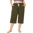 thumbnail image 4 of JIUKE Capri Pants for Women Elastic Waisted Drawstring Summer Lounge Cropped Sweatpants with Pockets, 4 of 7