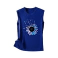thumbnail image 1 of Women's Round Neck Sleeveless Plus Size Tank Tops Print Pattern Blouses Shirts, 1 of 5