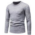 thumbnail image 1 of RKSTN Chandail pour Hommes Automne Mode Mode Décontractée Manches Longues Col Rond Uni Chandails Tricotés pour Dames Hauts Décontractés Amples Chandails, 1 of 1