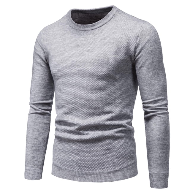 RKSTN Chandail pour Hommes Automne Mode Mode Décontractée Manches Longues Col Rond Uni Chandails Tricotés pour Dames Hauts Décontractés Amples Chandails