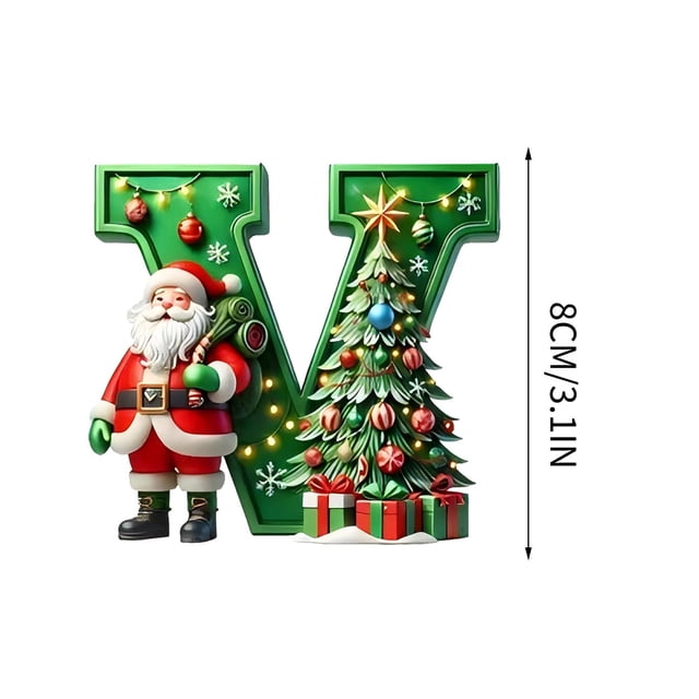 LSLJS 26 Letters Christmas Tree Decoration Pendant Christmas Tree Ornaments Personalized DIY Christmas Ornaments Christmas Decorations Xmas Tree Hanging Decor Christmas Ornaments