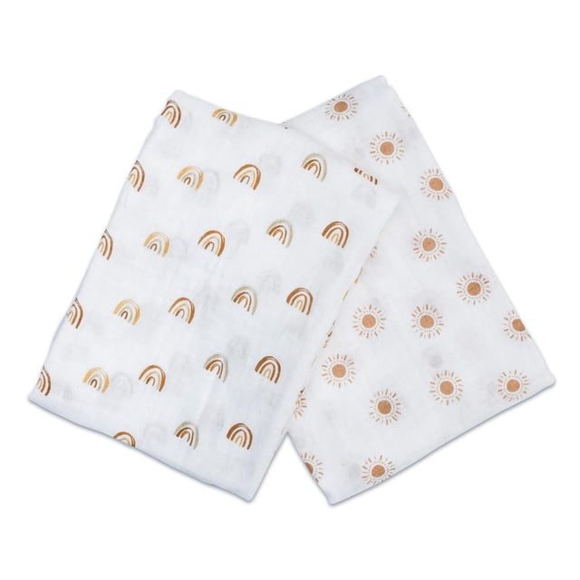 Lulujo - Baby, Infant - Boho Collection - Cotton Muslin Swaddle Blankets - 2 Pack