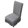 thumbnail image 2 of Stretch Dining Chair Covers with Skirt, Washable Spandex Slipcovers Full Protection, Elastic Non-Slip Seat Covers for Kitchen Wedding Banquet Home Decor, Dark Gray, 2 of 7