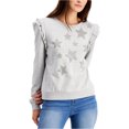 thumbnail image 1 of INC Chandail en Molleton Gris à Strass pour Femmes Manches Longues Col Rond m, 1 of 2