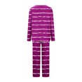 thumbnail image 5 of Timegard Pajamas Sets for Women 2 Piece Stripted Long Sleeve V Neck Ruched Top and Pants Fall Pjs Outfits, 5 of 5