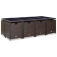 thumbnail image 3 of vidaXL 13 Piece Outdoor Dining Set with Cushions Poly Rattan Brown, 3 of 5