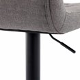 thumbnail image 3 of Heavenly Collection Modern Modern Tufted Fabric Adjustable Swivel Barstools (Set of 2) - Hydraulic Gas Lift Counter Stools with Black Matte Base & Footrest - Ideal for Kitchen Islands & Home Bars, 3 of 8