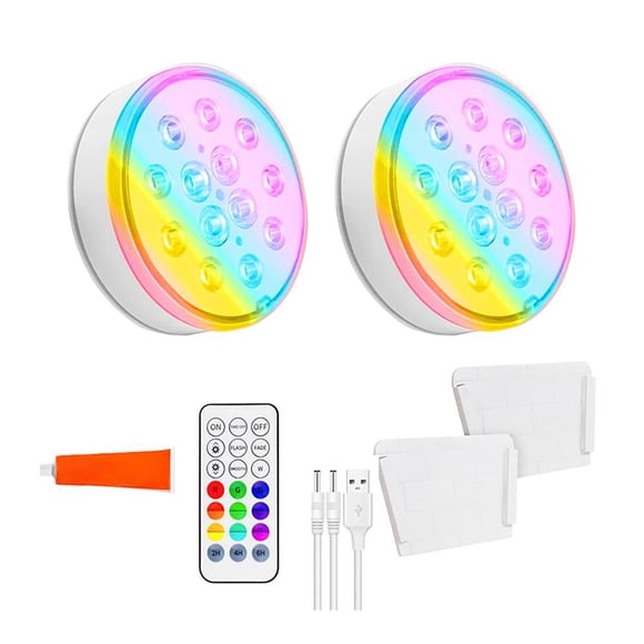 Lumières de Piscine Rechargeables sous l'Eau hors Terre, Lumières de Piscine Magnétiques sous l'Eau avec Télécommande/minuteur, Lumières DEL RVB Submersibles Lumières de Piscine pour Piscine, Étang, Spa S9C5