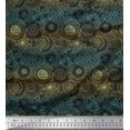 thumbnail image 1 of Soimoi Velvet Fabric Artistic Flower Mandala Print Sewing Fabric Yard 58 Inch Wide, 1 of 5