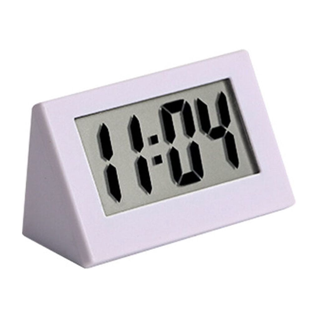 Xingzhi Mini Clock LED Screen Bedside 24H Digital Electronic Clocks Plastic Battery Operated Household Pocket Office Calendar White